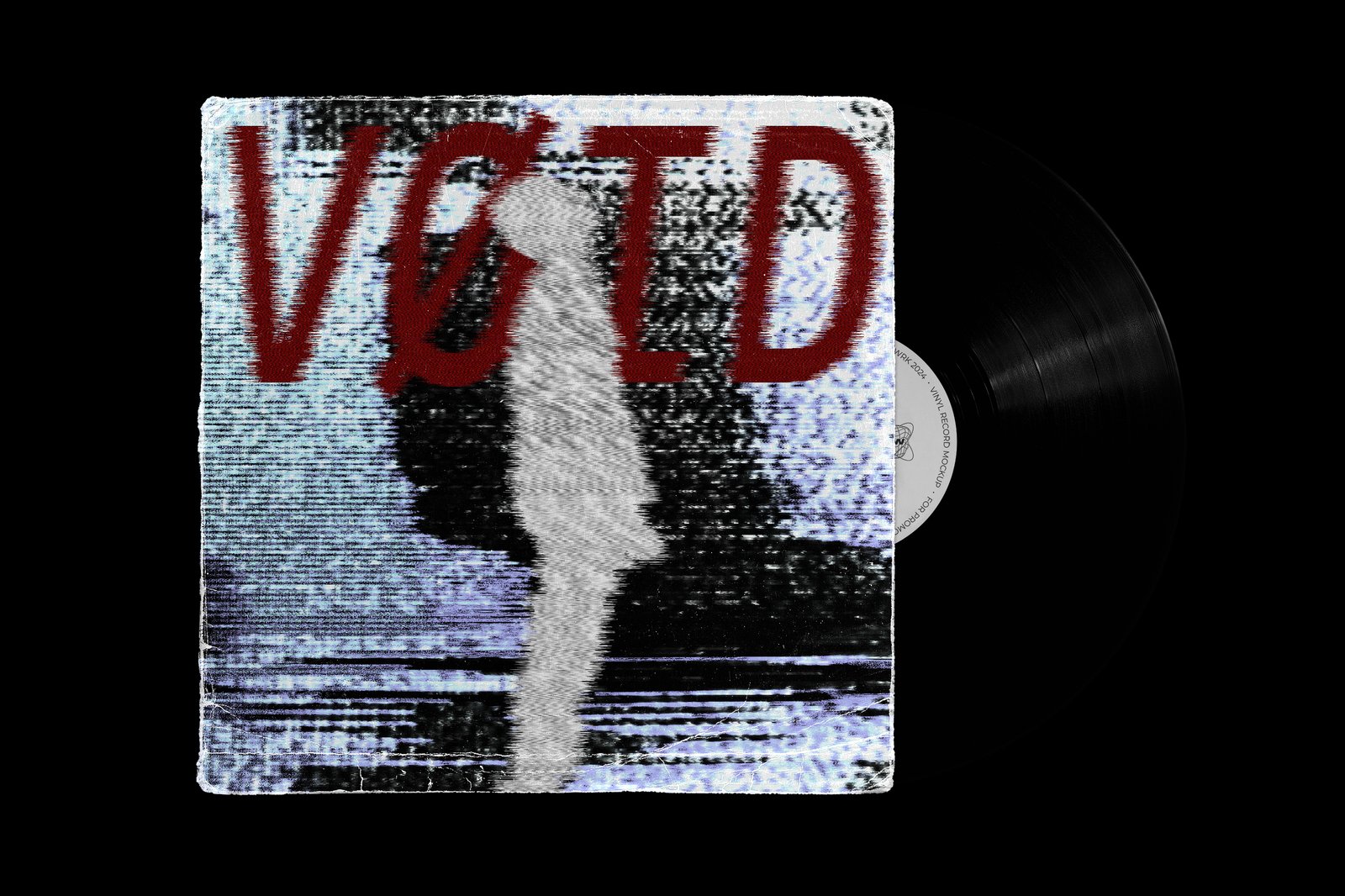 VØID — vinyl cover, figure dissolving in static